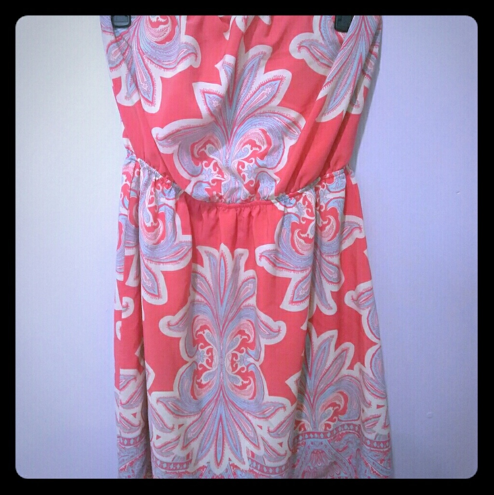 Peach love California strapless dress
